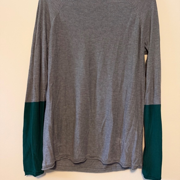 T by Alexander Wang Grey & Green Color Block Sweater - Picture 2 of 6